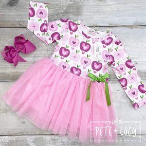 Pete + Lucy Apple a Day tulle dress 6-12 months